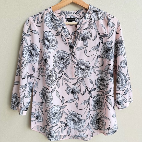 Talbots Floral Three-Quarter Sleeve Blouse - Picture 4 of 15